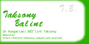 taksony balint business card